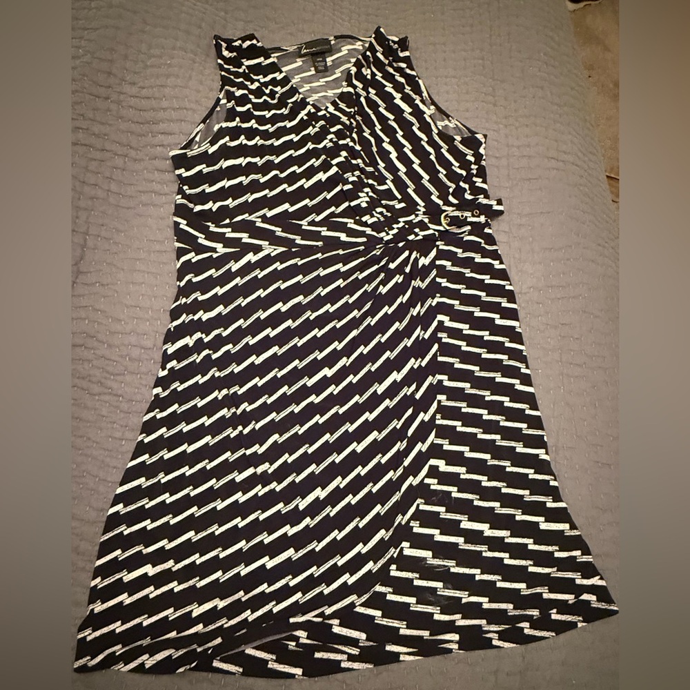 Lane Bryant, Faux Wrap Dress. Surplice Neckline. Black & White. Size 18/20.